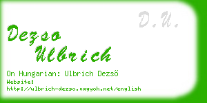 dezso ulbrich business card